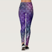cooler Meerjungfrau Glitzer blaugrünes Wasserunico Leggings (Rückseite)