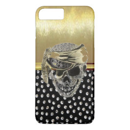 Cooler metallischer Goldschädel-Entwurfs-Fall iPhone 8 Plus/7 Plus Hülle