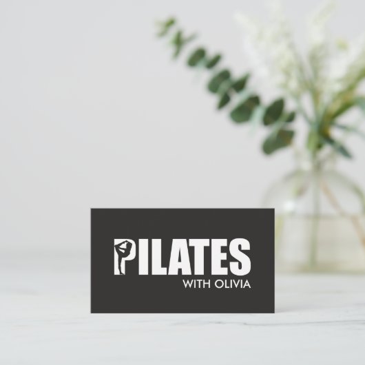 Cooler Minimal Pilates Instructor Visitenkarte (Stehend Vorderseite)