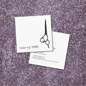 Cooler Minimaler Schwarz-weißer Haarstiel Quadratische Visitenkarte