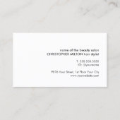 Cooler Minimalistischer Blauer Weißer Scheren Haar Visitenkarte (Rückseite)