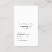 Cooler Minimalistischer Schwarz-weißer Scherenhaar Visitenkarte (Rückseite)