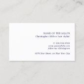 Cooler Minimalistischer Weißer Scheren Haarstil Visitenkarte (Rückseite)