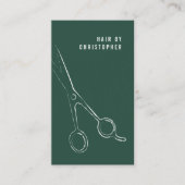 Cooler Minimalistischer Weißer Scheren Haarstil Visitenkarte (Vorderseite)