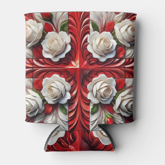 Cooler mit englischer Rose Design Dosenkühler (Vorderseite)