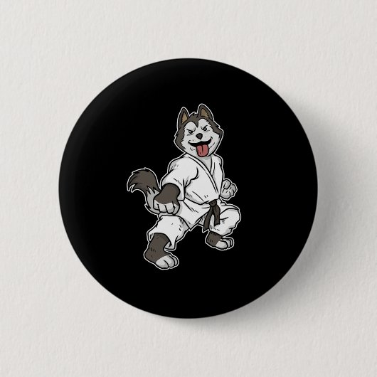 Cooler MIXED MARTIAL ARTS Kämpfer Hund Taekwondo L Button (Vorderseite)
