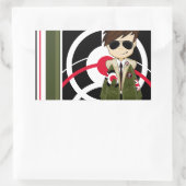 Cooler Mod Boy in Parka Rechteckiger Aufkleber (Tasche)