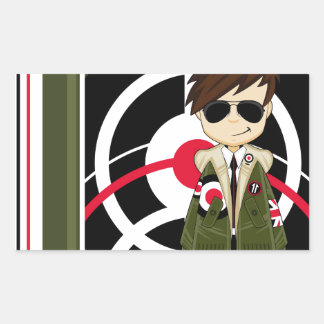 Cooler Mod Boy in Parka Rechteckiger Aufkleber