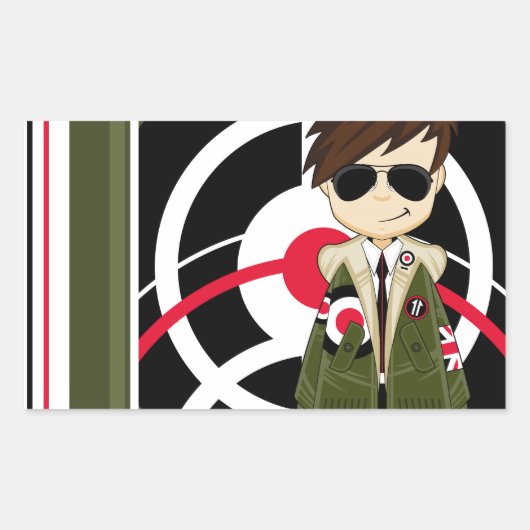 Cooler Mod Boy in Parka Rechteckiger Aufkleber (Vorderseite)
