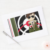 Cooler Mod Boy in Parka Rechteckiger Aufkleber (Umschlag)