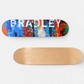 Cooler, moderner, Abstrakter Individuelle Name Skateboard (Horizontal)