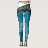 Cooler moderner blauer Achat-Edelstein-Felsen mit Leggings (Vorderseite)