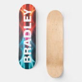 Cooler, moderner Blue Red Fire Trendy Individuelle Skateboard (Vorderseite)
