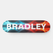 Cooler, moderner Blue Red Fire Trendy Individuelle Skateboard (Horizontal)