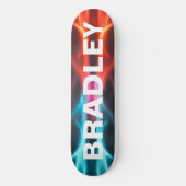 Cooler, moderner Blue Red Fire Trendy Individuelle Skateboard (Vorderseite)