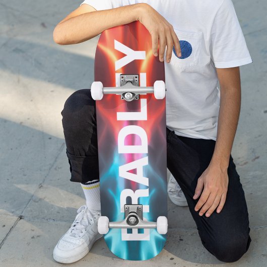 Cooler, moderner Blue Red Fire Trendy Individuelle Skateboard
