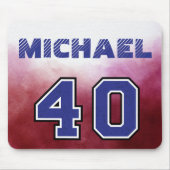 Cooler moderner Custom Sportspieler Rot und Blau Mousepad (Vorne)