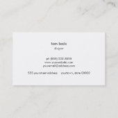 Cooler moderner Designer Silber gestreift Schwarz Visitenkarte (Rückseite)