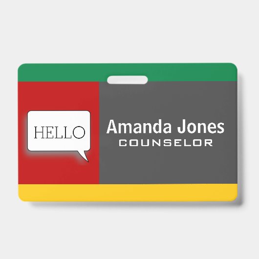 Cooler moderner Farbblock-personalisiertes Ausweis (Vorderseite)