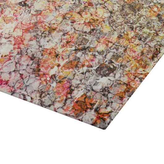 Cooler, moderner, farbenfroher abstrakter Hintergr Schneidebrett (Ecke)