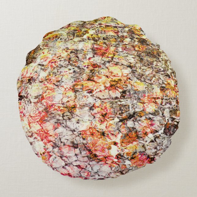 Cooler, moderner, farbiger abstrakter Hintergrund Rundes Kissen (Rückseite)