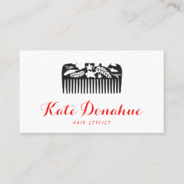 Cooler moderner Friseursalon für Blumenkämme Visitenkarte
