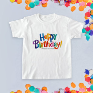 Cooler moderner Geburtstag farbenfroher Wasserfarb T-Shirt