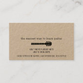 Cooler moderner Gitarrenlehrer Visitenkarte (Rückseite)