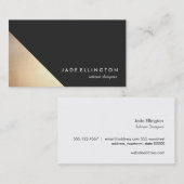 Cooler moderner Gold Black and Gold Geometric Desi Visitenkarte (Vorne/Hinten)