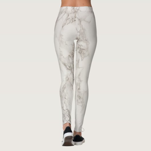 Cooler, moderner grauer Marmorstein Leggings (Rückseite)
