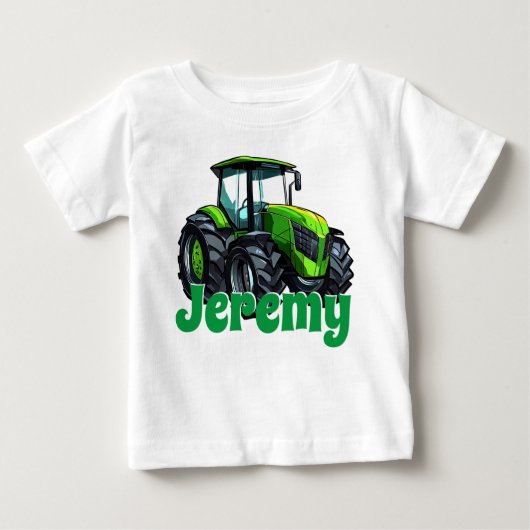 Cooler moderner Green Traktor Baby T-shirt (Vorderseite)