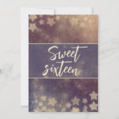 Cooler moderner Himmelsmond und Sterne süß 16 Einladung (Rückseite)