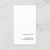 Cooler, moderner Monogramm-Schwarz- und Silberstre Visitenkarte (Rückseite)