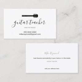 cooler moderner Musiklehrer . Gitarrenunterricht Visitenkarte