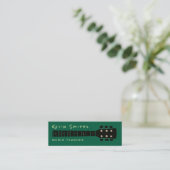 Cooler moderner Musiklehrer Green Mini Visitenkarte (Stehend Vorderseite)