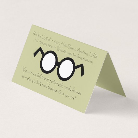 Cooler moderner Optometriker Nerdy Round Black Gla Visitenkarten (Vorderseite)