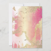 Cooler, moderner Rosa-Aquarellglitter Einladung (Rückseite)