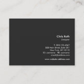 Cooler, moderner Schwarz und Silberstreifen grau Visitenkarte (Rückseite)