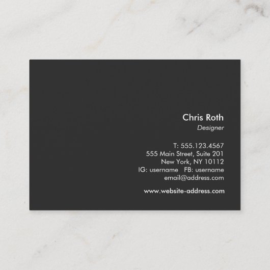 Cooler, moderner Schwarz und Silberstreifen grau Visitenkarte (Rückseite)