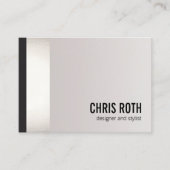 Cooler, moderner Schwarz und Silberstreifen grau Visitenkarte (Vorderseite)