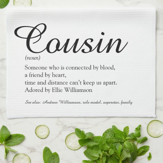 Cooler, moderner Schwarzweiß-Cousin Geschirrtuch (Gefaltet)