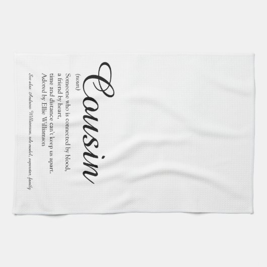 Cooler, moderner Schwarzweiß-Cousin Geschirrtuch (Horizontal)