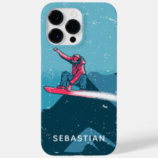 Cooler moderner Snowboarden Personalisierter Name Case-Mate iPhone 14 Pro Max Hülle