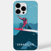 Cooler moderner Snowboarden Personalisierter Name Case-Mate iPhone Hülle (Rückseite)