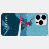 Cooler moderner Snowboarden Personalisierter Name Case-Mate iPhone Hülle (Rückseite (Horizontal))