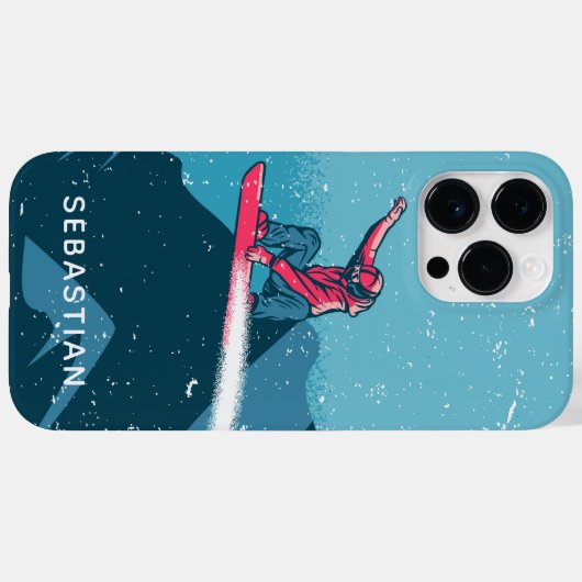 Cooler moderner Snowboarden Personalisierter Name Case-Mate iPhone Hülle (Rückseite (Horizontal))