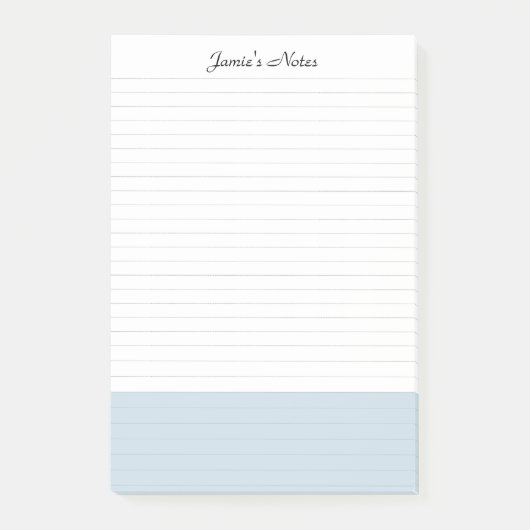 Cooler, moderner weißer Farbblock Blau Post-it Klebezettel (Vorderseite)