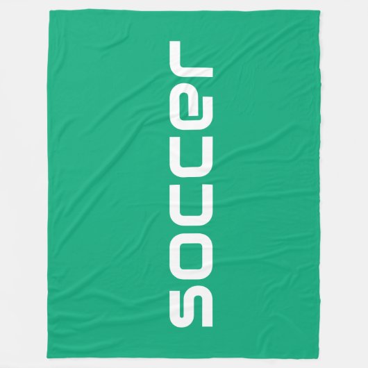 Cooler moderner weißer SOCCER-Text auf hellgrün Fleecedecke (Vorderseite)
