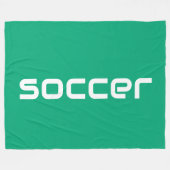 Cooler moderner weißer SOCCER-Text auf hellgrün Fleecedecke (Vorderseite (Horizontal))