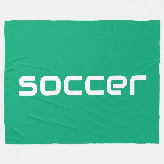 Cooler moderner weißer SOCCER-Text auf hellgrün Fleecedecke (Vorderseite (Horizontal))